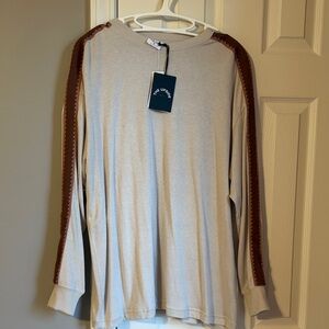 Anthropologie, The Upside, Beige Top with Brown Shoulder Accents
